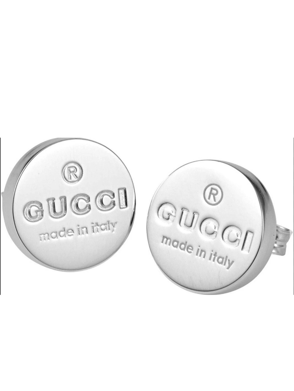 Gucci Round Silver Logo Cufflinks